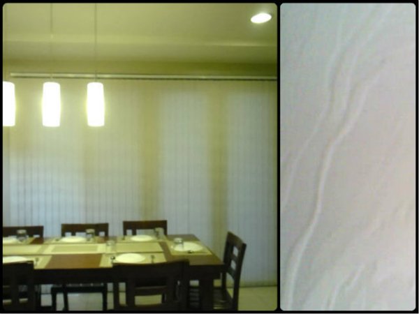 Make Your Dining Room more Relaxing with the Help of Fabric Vertical Blinds: V7551 WHITE