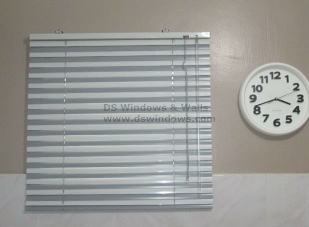 Combination of Smoke Gray and Ash Gray Mini Blinds