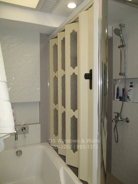 Bathroom French Door with Glass Panel